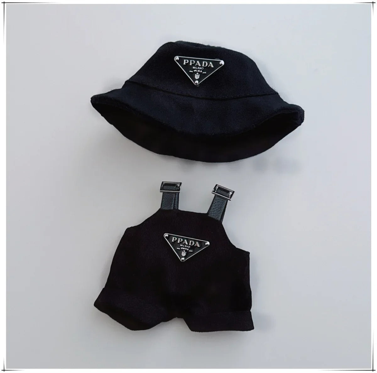 Stylish Outfit Set for Labubu Figure – Bucket Hat & Overalls ImLabubu